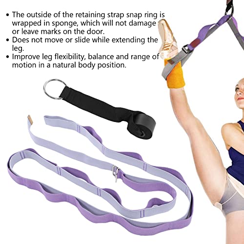 Yoga Stretching Strap, Yoga Strap for Flexibility and Balance, 3.1m Oxford Cloth Leg Stretcher with Foam - Covered Snap Ring, for Dance Gymnastics Physical Therapy and - color: Purple