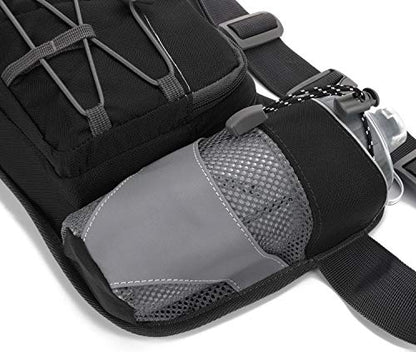 Waist Pack with Water Bottle Holder for Running Walking Hiking Fanny Pack Hydration Belt - color: Black