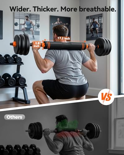 FEIERDUN DS2 Adjustable Dumbbells, 20/30/40/45/70/90lbs Free Weight Set with Connector, 5 in1 Dumbbells Set Used as Barbell, Kettlebells, Push up Stand, Weight Plate, Fitness Exercises for Home Gym Suitable Men/Women - style: E.70LB(35LB Pair)