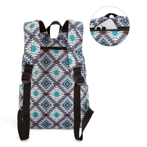 Montana West Backpack for Women Western Travel Backpack Purse Casual Daypack for Laptop College - color: Aztec Gray
