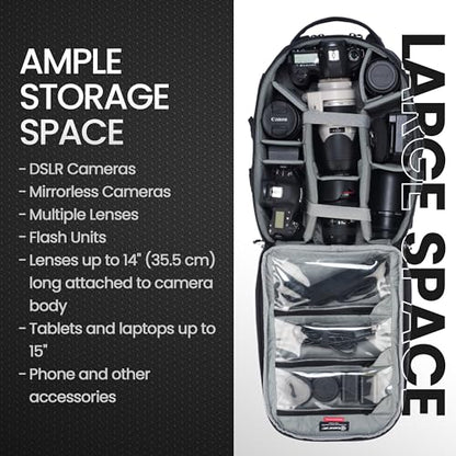 Tamrac Anvil 17 Camera Backpack for Photographers, DSLR Camera Bag with Laptop Compartment, Professional Photography Backpack, Camera Bag with Tripod Holder, Camera Carrying Case, Black - style: Anvil 17