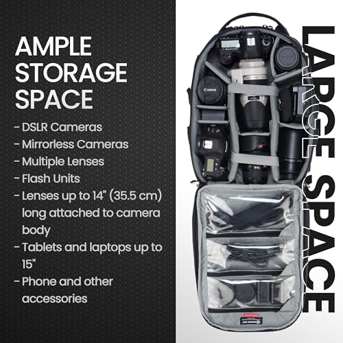 Tamrac Anvil 17 Camera Backpack for Photographers, DSLR Camera Bag with Laptop Compartment, Professional Photography Backpack, Camera Bag with Tripod Holder, Camera Carrying Case, Black - style: Anvil 17