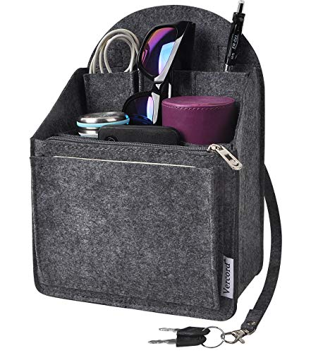 Vercord Felt Backpack Organizer Rucksack Insert Liner Inside Daypack Shoulder Bag 5 Colors 2 Size - color: Grey, size: Small