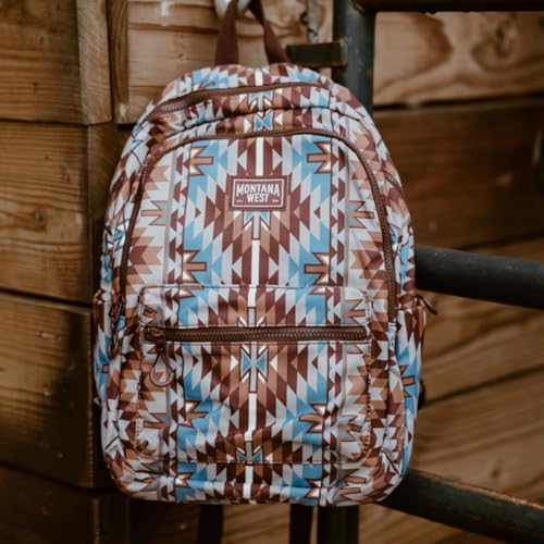 Montana West Backpack Purse for Women Western Aztec Backpack Purse Lightweight Casual Daypack for Travel - color: Coffee