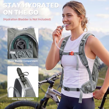 G4Free 20L Hiking Backpack with Waist Strap for Women Men, Lightweight Waterproof Daypack for Travel Camping Outdoor, Grey - color: Grey
