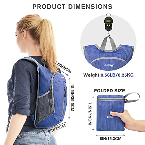 G4Free 10L Hiking Backpack Small Travel Hiking Daypack Lightweight Packable Backpack Casual Foldable Shoulder Bag - color: Blue