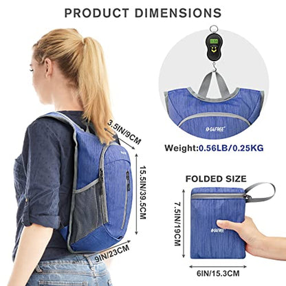 G4Free 10L Hiking Backpack Small Travel Hiking Daypack Lightweight Packable Backpack Casual Foldable Shoulder Bag - color: Blue
