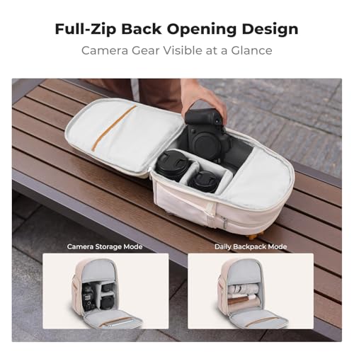 K&F CONCEPT Camera Backpack, DSLR/SLR Small Camera Bags for Photographers, Water-Resistant 2-in-1 Photography Backpack with 10.1” Tablet Compartment
