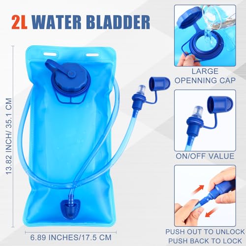 Chunful Hydration Backpack with 2L Water Bladder, Lightweight Hydration Pack Outdoor Water Backpack for Men Women Running Cycling Biking Climbing - color: Brightcolor