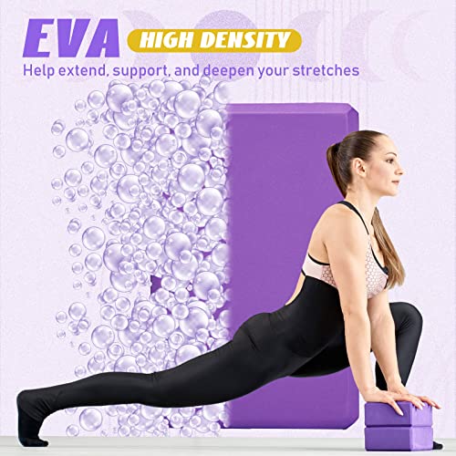 Wettarn 6 Pack Yoga Blocks 9 x 6 x 4 Inch EVA Foam Lightweight Non Slip Yoga Props for Pilates Stretching Meditation