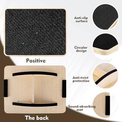 Balance Board for Adults-Anti-Slip Wobble Board for Physical Therapy, Office Balance Beam, Core Strength Trainer-Wooden Rocker Board