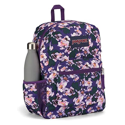 JanSport Cross Town Backpack 17" x 12.5" x 6" - Simple Bag for Everyone with 1 Main Compartment, Front Utility Pocket - Premium Class Accessories - Purple Petals - color: Purple Petals