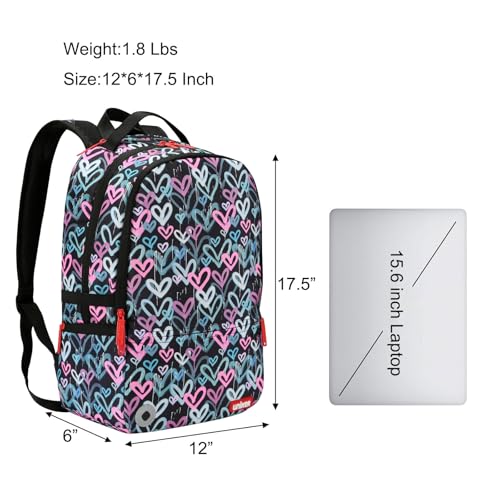 Graffiti Backpack, Designer Laptop Backpack for 15.6 Inch Work,Water Resistant Backpack Computer Bag,HeartBeat‌ - color: Heartbeat‌