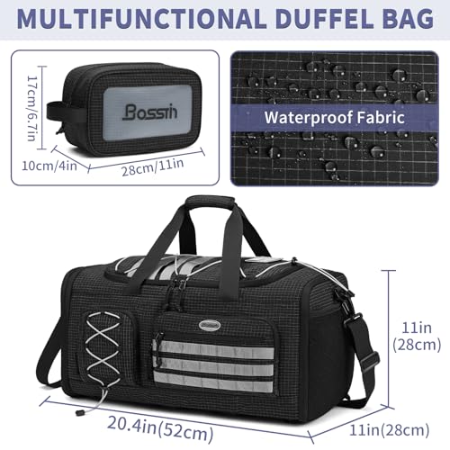 BOSSTIN Gym Bag for Men & Women, 45L-50L Expandable Sports Duffle Bag - color: Black Checkered