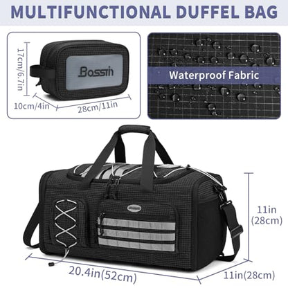 BOSSTIN Gym Bag for Men & Women, 45L-50L Expandable Sports Duffle Bag - color: Black Checkered