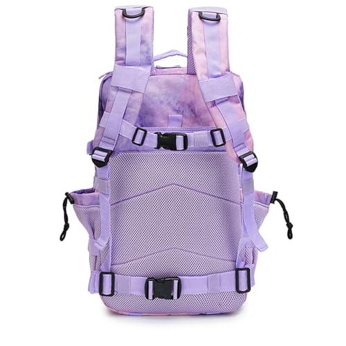 45L Military Tactical Backpack for Men & Women Bug Out Bag Assault pack Molle Daypack Hiking Trekking Rucksack (2.0 side pockets (cloud purple)) - color: 2.0 Side Pockets (Cloud Purple)