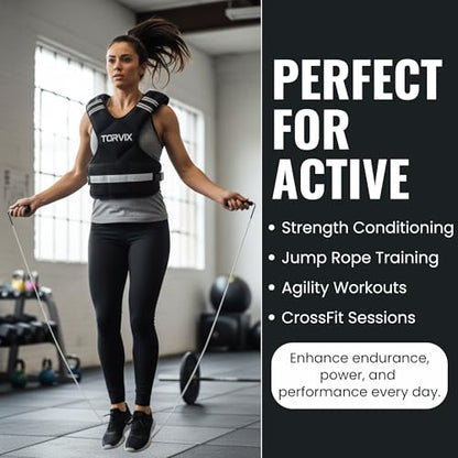 Adjustable Weighted Vest for Women and Men 6-15 lbs - Weight Vest for Walking, Weights for Workout Exercise Fitness Gym - Running Walking Training Vest with Reflective Strips & Pocket