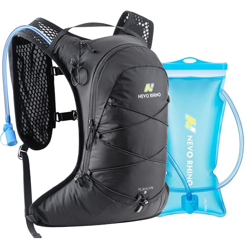 N NEVO RHINO Hydration Backpack,Lightweight Water Backpack for Hiking with 2L Water Bladder,Hydropack Hydration Pack for Cycling Running Trail Rave - color: Black