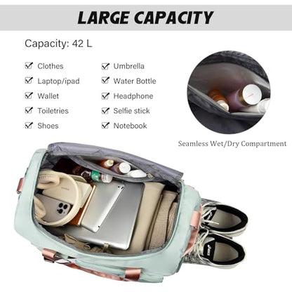 Eslcorri Gym Travel Duffel Bag Backpack with Shoe/Wet Compartment, Leopard - color: 42L-Cheetah