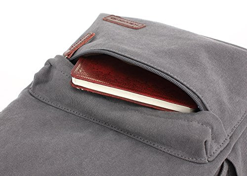 kayond Casual Style Lightweight canvas Laptop Bag/Durable Travel backpacks/Rucksack for Men&Women/Fashion Backpack Fits 15 inch Notebook (Gray) - color: Gray