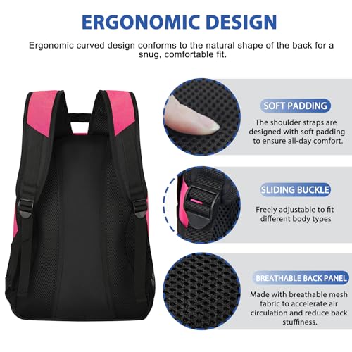 LARIPOP Soccer Backpack with Ball Holder & Shoe Compartment Large Capacity Sports Bag for Training - color: Pink