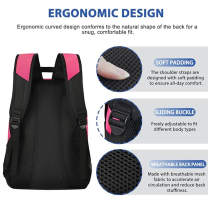 LARIPOP Soccer Backpack with Ball Holder & Shoe Compartment Large Capacity Sports Bag for Training - color: Pink