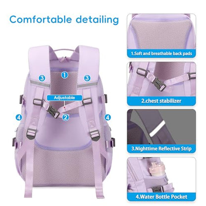 Hey Yoo Cute School Backpack for Girls Backpack for School Bag Bookbag Teen Girl Backpacks for Girls Teens (Purple) - color: Purple