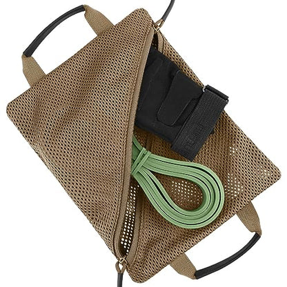 PETAC GEAR Tactical Storage Mesh Pouch Set,Insert Modular Utility Admin Pockets,Travel Organizer EDC Bag - color: Coyote Brown