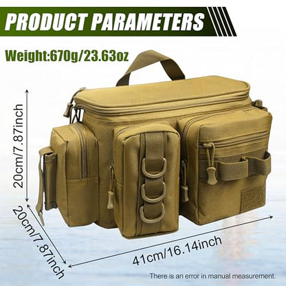 Shaddock Fishing Portable Backpack Waist Bag with Rod Holder, Fly Fishing Sling Crossbody Fanny Pack for Fishing Camping Hiking Men Women Gift