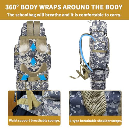 Hiking Backpack, 100L Large Camping Backpack, Expandable Waterproof MOLLE Rucksack, Outdoor Sport Travel Daypack Military Tactical Back pack for Men Women (Camouflage) - color: 100l Camo