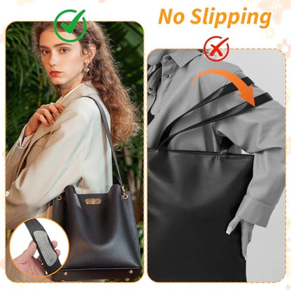 4 Pcs Shoulder Bag Straps Gripper Anti-Slip, Silicone Purse Shoulder Strap Grippers for Bags, Non-Slip Convex Dots Strap Gripper Holder for Men, Women Handbag Gummy - color: clear