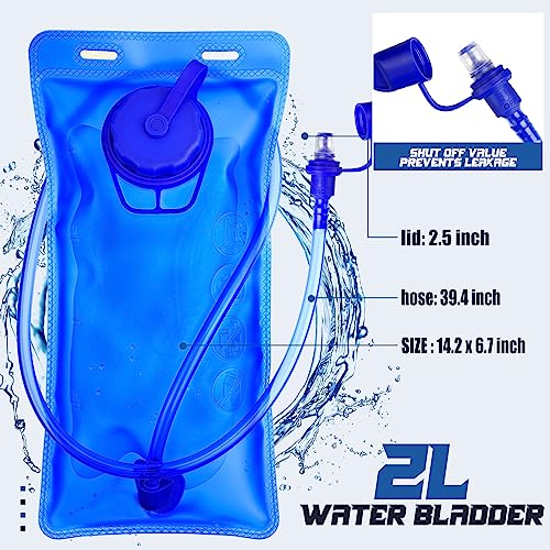 Buryeah 5 Pcs Hydration Backpack Pack with 5 Pcs 2l Water Bladder Lightweight Water Backpack for Men Women Running Cycling Biking Climbing Hiking, Hydro Pack for Adults