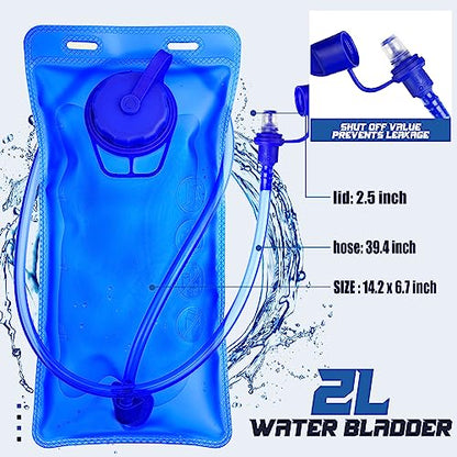 Buryeah 5 Pcs Hydration Backpack Pack with 5 Pcs 2l Water Bladder Lightweight Water Backpack for Men Women Running Cycling Biking Climbing Hiking, Hydro Pack for Adults
