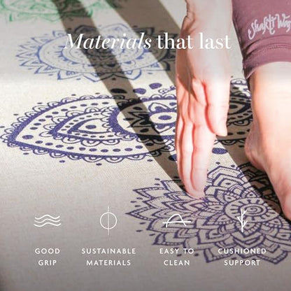 Shakti Warrior Pro Hemp Mat - Artist Designed, Premium Printed Eco-Friendly Non-Slip mat, Great for Regular & Hot Yoga, Pilates, Workouts 72 inch x 24 inch x 3mm Thick - color: Chakra