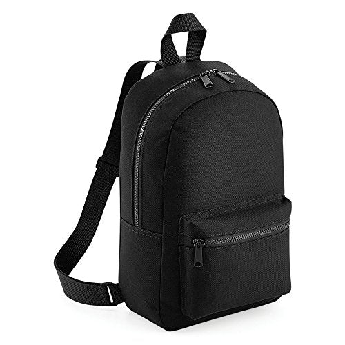 BagBase Mini Essential Knapsack Bag (One Size) (Black)
