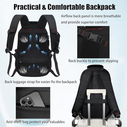 DUSLANG Travel laptop backpack, Extra Large 65L Traveling College Backpack,Large Capacity Backpack for Men Women,Fits 17 Inch Computer, USB Charging Port, Black - color: 65l Black With Shoes Storage Bag
