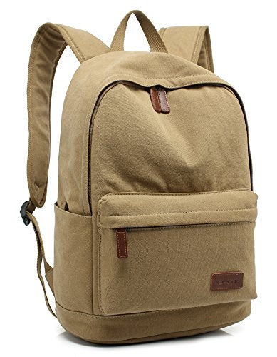 kayond Casual Style Lightweight canvas Laptop Bag/Durable Travel backpacks/Rucksack for Men&Women/Fashion Backpack Fits 15 inch Notebook (Khaki) - color: Khaki