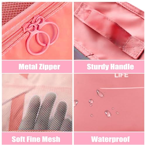 8 Set Packing Cubes for Suitcases, INVODA Travel Luggage Packing Organizers with Laundry Bag, Compression Storage Shoe Bag, Clothing Underwear Bag (Pink) - color: Pink