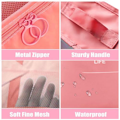 8 Set Packing Cubes for Suitcases, INVODA Travel Luggage Packing Organizers with Laundry Bag, Compression Storage Shoe Bag, Clothing Underwear Bag (Pink) - color: Pink