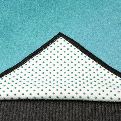 Eunzel Hot Yoga Towel, Non Slip Yoga Mat Towel Sweat Absorbent Printed Yoga Towel with Grip Dots for Hot Yoga, Pilates and Workout 72"x 24", Teal Flow - color: Teal Flow