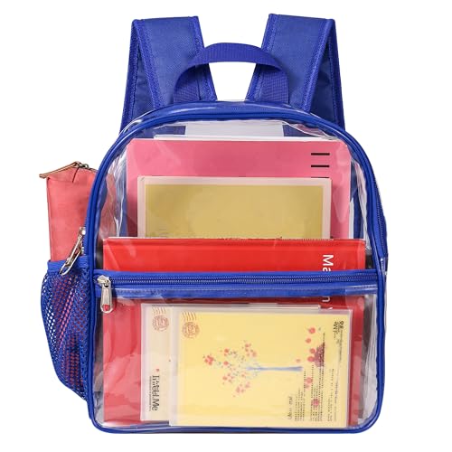 USPECLARE Clear Backpack for Stadium Approved 12×6×12, Water proof Clear Bag for Stadium Events and Concert Work Sport Event - color: Blue, style: Small