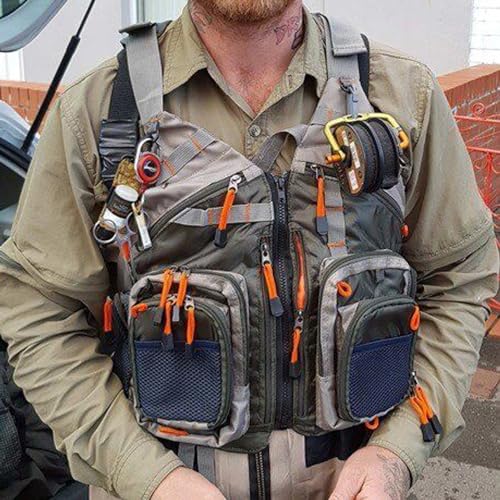 Kylebooker Fly Fishing Vest Pack Adjustable for Men and Women - color: Army Green
