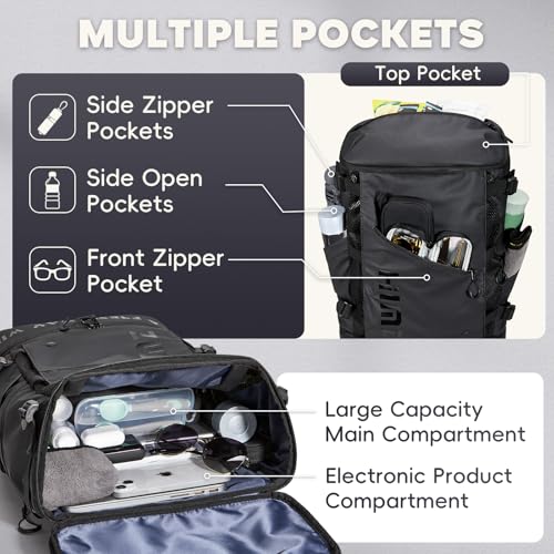 Backpack Cooler with Lunch Compartment, Heavy Duty Insulated Backpacks for Men Work, 35L Travel Backpacking -17 inch Laptop Bag Carry On Back packs for Airplane, Black - color: Black