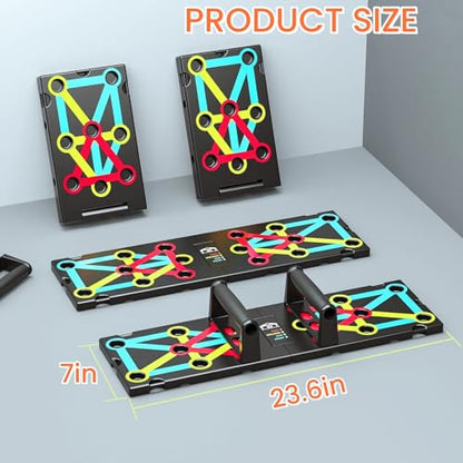 NAYSAYE Push-Up Board, Multi Functional Pilates Board with 4 Color, Push-Up Board Portable with Handle for Muscle Building, Home Fitness,12 Holes, 30 Holes - style: 16 Holes
