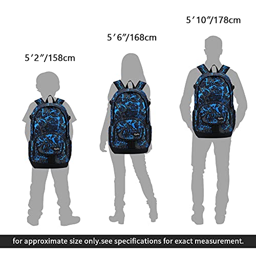 rickyh style School Backpack Travel Bag for Men & Women Lightweight College Back Pack with Laptop Compartmen - color: 04graffiti Blue