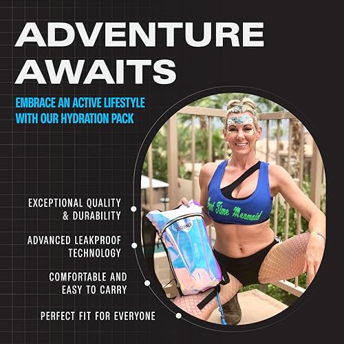 Sojourner Rave Hydration Pack - Hydration Backpack - Hydropack with 2L Bladder - Water Backpack for Festivals, Hiking, Running, Biking and More - color: Transparent Clear