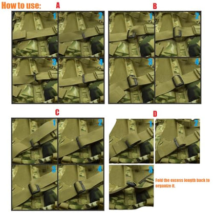 TACNEX Tactical Backpack Strap Clip Removable Webbing Keeper Buckle for Sling Bags Harness MOLLE Military Strap Stays Holder - color: Black
