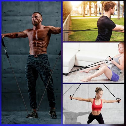 VEICK Resistance Bands, One Single Exercise Bands, Workout Bands Resistance Training for Home Workouts Fitness Pilates - color: Black(40LBS)