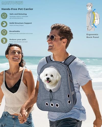 Small Dog Cat Chest Backpack Carrier,Large Space Ventilated Front Facing Backpack Carrier for Puppy,Lightweight Doggy Backpack for Hiking,Camping,Travel,Outdoor,Max 12 lbs(Denim Blue) - color: Denim Blue