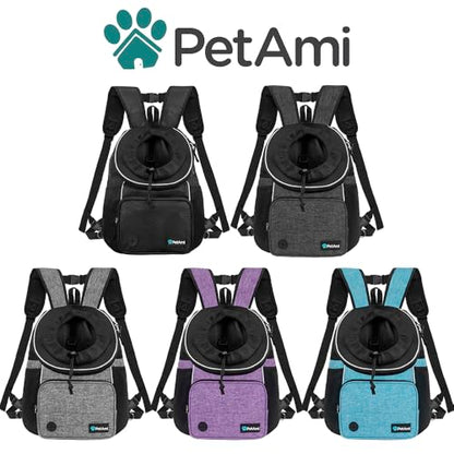 PetAmi Adjustable Dog & Cat Chest Carrier Backpack, Ventilated for Hiking & Camping, Small to Large Pets Up to 15 lbs, Dark Gray - color: Dark Gray, size: Large (15.5x9x18)